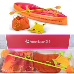 American Girl Doll JESS KAYAK & GEAR ACCESSORIES Boat Life Jacket Bag Paddle Box
